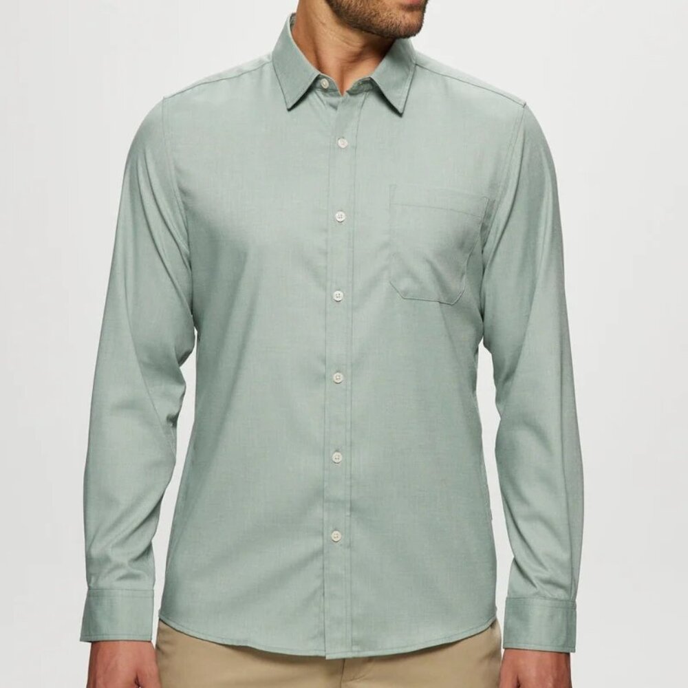 Julian & Mark Sage Chambray Stretch Long Sleeve S… - image 1
